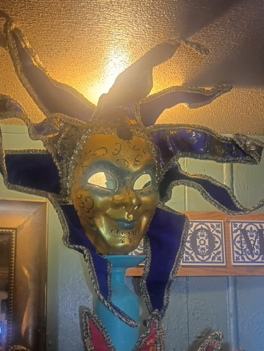 Gold and Purple Jester Wall Mask
